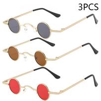 Xiaomi Vintage Rock Punk Man Sunglasses Classic Small Round Sunglasses Women Wide Bridge Metal Frame Black Lens Driving Eyewear mėlyna
