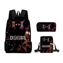 Roblox Doors Childrens Cartoon Backpack And Pencil Case With Durable Fabric For School Use N