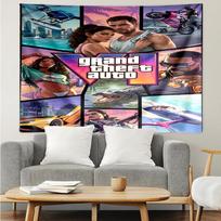 GTA 6 Print Tapestry, Backdrop, Easy Setup, Ideal for Bedroom, Office & Living Room, with Aesthetic Wall Hanging Decor. 100cmx150cm