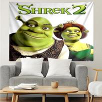 Shrek Print Tapestry, Backdrop, Easy Setup, Ideal for Bedroom, Office & Living Room, with Aesthetic Wall Hanging Decor. 150cmx200cm