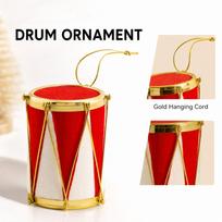 Velvet Red and Drum Christmas Ball Hanging Ornament Decoration for Holiday Tree One Size raudona