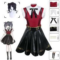 Žaidimas Needy Girl Overdose Cosplay kostiumas Perukas Batai Anime JK Uniform odinių sijonų rinkinys Abyss KAngel Ame Chan Cosplay kostiumas XXXL brown