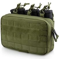 Trijų dėtuvių administracinis dėklas Taktinis dėtuvių dėklas Molle Utility EDC Organizatorius Nuimamas vidinis skyrius Dėtuvių laikiklis M4 M16 5.56mm žalia