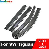For Volkswagen VW Tiguan MK2 2017 2018 2019 2020 2021 Car Window Wind Deflector Sun Guard Rain Vent Visor Cover Trim Accessories gray