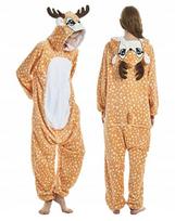 Deer Onesie Tracksuit Fancy Dress Pajamas Jumpsuit Kigurumi Deer M beige