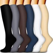 6 populiarių poliesterio kompresinių kojinių rinkinys Small/Medium gray