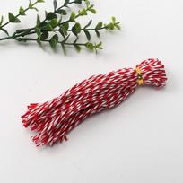 50 1Mm Fine Hemp Ropes For Hang Tags, Red And White Cotton Ropes Diy Handmade Materials, Packaging Gifts, Decorative Hanging Ropes 1.5mm (50 pieces) red cotton rope