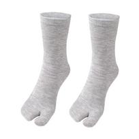 1-5PCS Women/Men Unisex Sandal Flip Flop Split Two Toes Sock Japanese Kimono Two Finger Socks Deodorant Breathable Long Sock gray