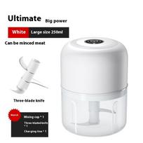 Nešiojamas elektrinis maisto smulkintuvas kūdikių maistui, česnakams ir mėsos smulkinimui. Modernus virtuvės įrankis 250ml balta