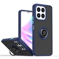 Matte šarvuotas dėklas ZTE Blade A35 A55 dangtelis žiedas magnetinis stovas laikiklis smūgiams atsparus Coque Fundas ZTE Blade A55 tamsiai mėlyna spalva