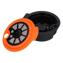 Daugkartinio naudojimo kavos kapsulė Kavos filtro puodelis su šepetėliu šaukšteliu Namų biuro kavinės priedai Oranžinis 180ML black