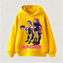 KPop Demon Hunters Hoodies For Kids Movies Sweatshirt Cartoon Hoodie For Boys Girls Fashion Hoodie For Women Men 140 yellow