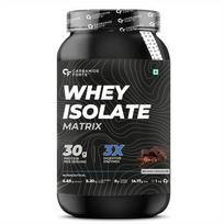 Carbamide Forte Whey Isolate Matrix 1kg Protein Powder Belgian Chocolate 30g Protein Per Serving High Absorption black