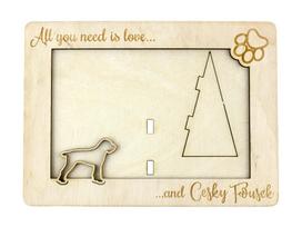 Bohemian Wire-haired Pointing Griffon, Cesky Fousek - Photo frame, engraved wooden frame, a lovely gadget for the dog lover by Art-Dog