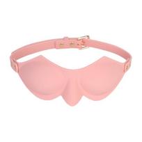 BDSM Silicone Blindfold with Adjustable Strap Light-Blocking Eye Mask for Sensory Play Intimate Games Soft Discreet Adult Toy for Couples' Roleplay rožinė