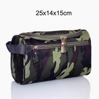 Men Necessaries Hanging Make Up Bag Oxford Travel Organizer Cosmetic Bags for Women Necessaries Make Up Case Wash Toiletry Bag kamufliažinė žalia spalva