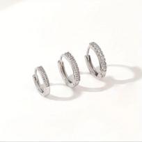 Classic Round Ear Cuff Hoop Earrings - Women's Fashionable Simple Studs gray