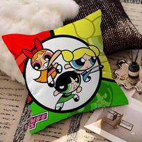 P-Powerpuff Anime G-Girls Personalized Pillow Cover Kids Bedroom Wild Party Decor Pillowcase Kid Birthday Shower Gift Peach skin 18*18(CM)-1Pcs yellow