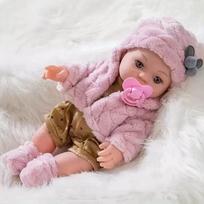 12 Inch Reborn Baby Doll Girl Lifelike Newborn Doll Toy Look Real Toddler Handmade Xmas Gift Toy gray