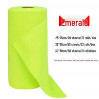 Ultra-fine Polyester Silk Tearable Cleaning Cloth - Weekly Disposable Kitchen and Household Towels Tearable Cloth 12 Sheets/Roll (25x25cm) yellow