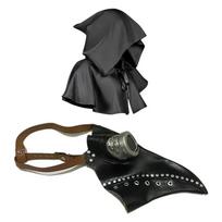 Maro daktaro kaukės ir apsiausto rinkinys Helovino kostiumas Žmogaus paukščio snapo kaukė Cosplay kostiumas Steampunk fotografijos rekvizitai Dovana gray