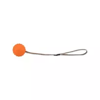 Žaislas šunims | Trixie kamuolys ant juostos, natūrali guma, ø 6 cm / 35 cm, oranžinis