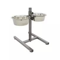 Stovas su dubenėliais | Trixie stovas su dubenėliais Dog Bar, reguliuojamo aukščio, nerūdijantis plienas/metalas, 2 × 1,8 l, ø 21 cm