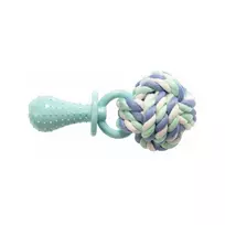Žaislas šunims | GimDog Cotton Dent Plus virvinis kamuolys su TPR, 14 cm, ø 6,6 cm