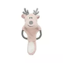 Žaislas šunims | Trixie Xmas elnias su virve, 47 cm, rožinis