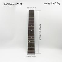 21-inch, 23-inch, and 26-inch Ukuleles with Rosewood Fingerboards White Inlays At The 12th, 15th, and 18th Frets on Rosewood Fingerboards 1PC 26''18F Fingerboards white