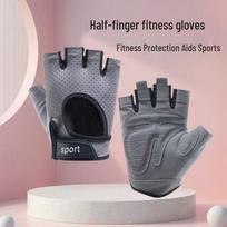 Women's Non-slip Shock Absorption Half-Finger Anti-callus Yoga & Cycling Fitness Gloves L (20-21CM)