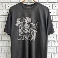 Vintage 1999 Salvador Dali T shirt Horse Rider Sketch Art Spanish Surrealist Artist Merch Tee T-Shirt Mens Kids 130 gray
