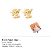 LOUIS VUITTON ICONIC Metal Stud Earrings Women's Gold M00610 One Size 1 auksinė