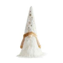 Christmas Tree Toppers Gnomes with a Tree-Top Placement Sleeve, Integrated Warm LEDs and Soft-Textured Fabric Covering white