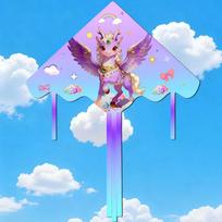 Weifang Skraidantis Arklys Vienaragis Vaivorykštinis Raitelis - Suaugusiųjų Pegasas Užsienio Versija 1.2m Purple Horse [Kite Only] white