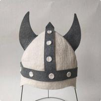 Vikingų pirties kepurė Karščio apsaugos šalmas Lengvas SPA reikmenims White Grey Horn white