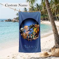 Italian brainrot Custom Name Printed Beach Towel Personalized Soft Towel For Swimming Beach Travel 80cmx160cm(31x63inch) gray