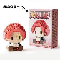 *Anime Building Block Chopper Buggy  Assembly Micro Building Block Zoro Robin Character Model Mini Bricks Figure Toys For Gift red
