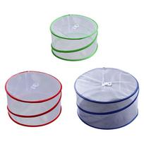 Food Tent Covers Set of 3, Round Net Screens with Spring Frame, 30cm 34cm 39cm for Fruit Bowls, Serving Plates and Guest Table Meals 1 gray