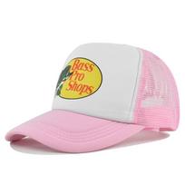 Fashion Fish Trucker Caps for Men Funny Fishing Print Baseball Cap Unisex Cool Summer Mesh Net Hat One Size white