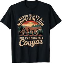 Humorous Cougar Choke T-Shirt - Perfect for Animal Lovers! 3XL beige