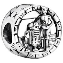 Charms for Pandora Charms Pendant Star Wars R2D2 and C3PO Trusky Charms gray