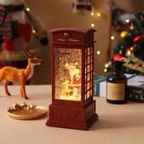 Christmas Luminous Snowing Music Box with Santa Lantern & Tree Ornament Night Light brown