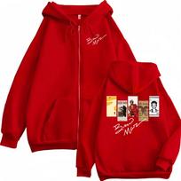 Bruno Mars Album Zip Up Hoodies Men Women Fashion Hip Hop Gothic Jacket Sweatshirts Fleece Casual Zipper Hoodie Coats XL red