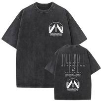 Game Death Stranding 2 Vintage Washed T Shirts DHV MAGELLAN Double Sided Print T-Shirt Men Women Fashion Oversized Cotton Tshirt 2XL black