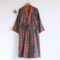 Medvilniniai Kimono Chalatai su Diržu Vyrams Pavasariniam Žakardo Plonas Spausdintas Vidutinio Ilgio Kvėpuojantis Vasaros Pižama Vyriškas Chalatas XL black