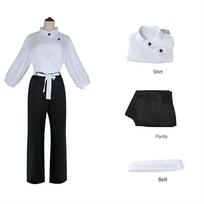 Jujutsu JJK Manga Anime Yuta Okkotsu Cosplay Kostiumas Perukas Striukė Juodos Kelnės Uniforma Apranga Helovino Kalėdinės Šventės Kostiumas S white