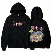 Vintažinis Slipknot Grupės Grafinis Džemperis Su Gobtuvu Retro Metalinio Roko Muzikos Logotipo Spaudinys Megztinis Džemperis Madingas Žiemos Vyriškas ir Moteriškas Viršutinis Drabužis 2XL black