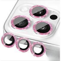 For IPhone 17 16 15 14 13 12 11 ProMax Camera Lens Protector Glitter Bling Tempered Glass Clear Camera Cover Case Pink 4 Pink gray