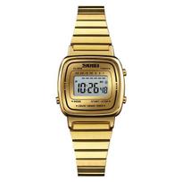 SKMEI 1901 Luxury Small Dial Digital Women Watch Ladies Calendar Waterproof Lady Sports Wristwatches Girl Clock 1252 Reloj Mujer beige
